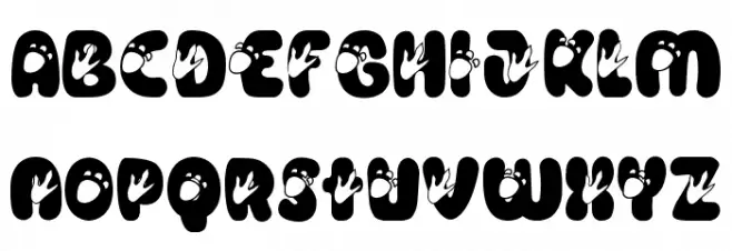 Monster Mash Dino 5 Font Litere mari