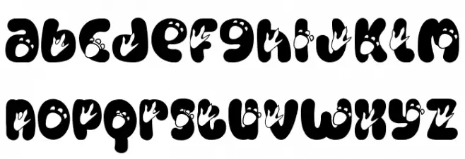 Monster Mash Dino 5 Schriftart Kleinbuchstaben