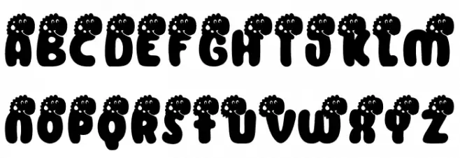 Monster Mash Dino 6 Font Litere mari