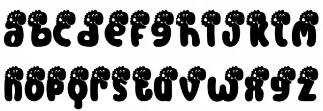 Monster Mash Dino 6 फ़ॉन्ट लोअरकेस