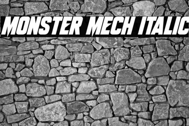 Monster Mech Italic Font examples