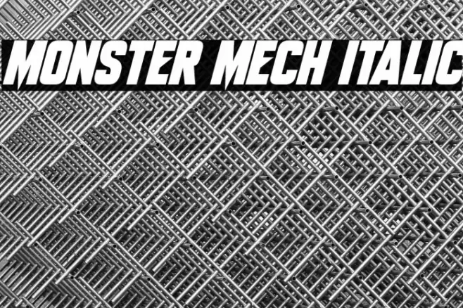 Monster Mech Italic Font examples