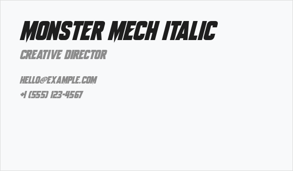 Monster Mech Italic Business Card