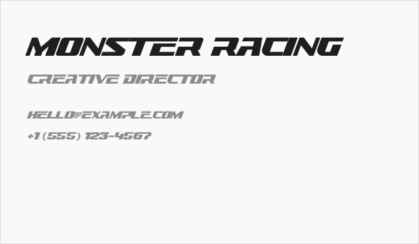 Monster Racing Business Card