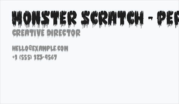 Monster Scratch - Personal use Business Card