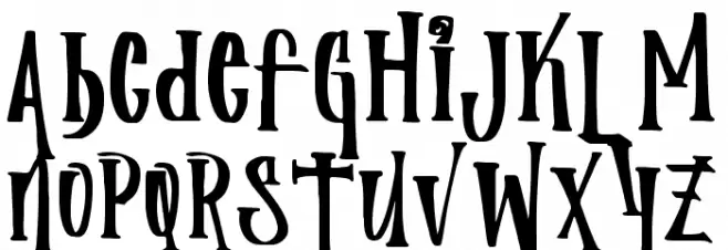 Monster Spooky Schriftart Kleinbuchstaben