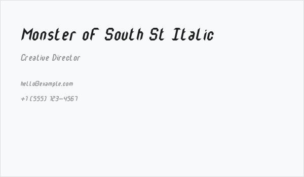 Monster oF South St Italic Business Card