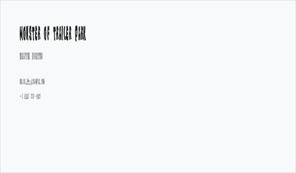Monster of Trailer Park Business Card