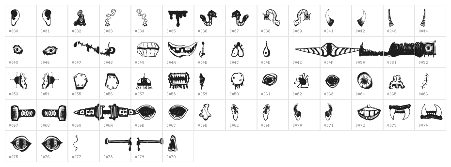 MonsterMasher Character Map