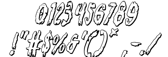 Monsterama 3D Italic Font OTHER CHARS