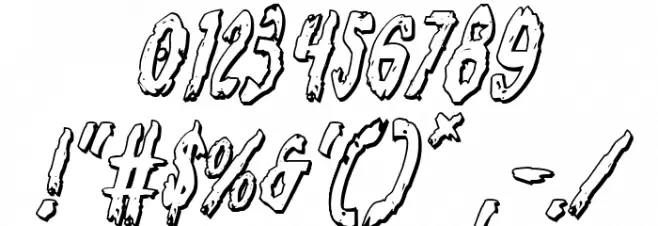 Monsterama 3D Italic Font OTHER CHARS