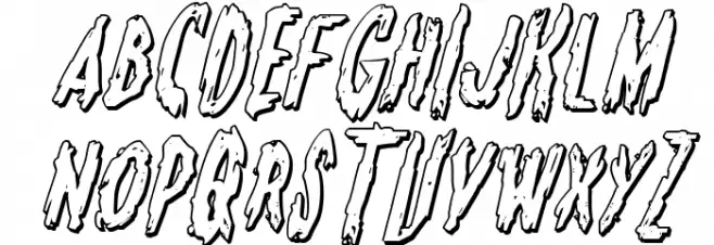 Monsterama 3D Italic Font Litere mari