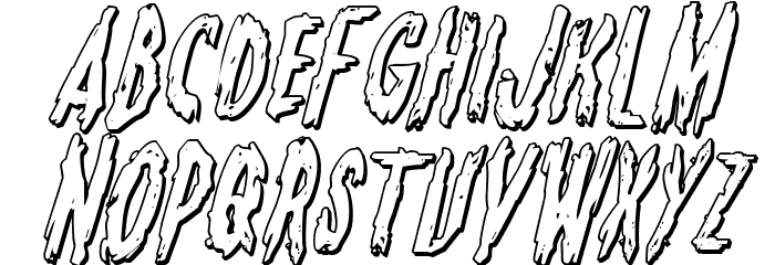 Monsterama 3D Italic Font LOWERCASE
