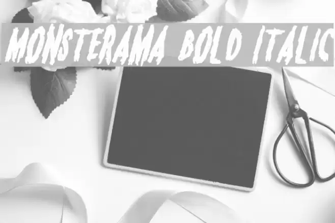 Monsterama Bold Italic Font examples