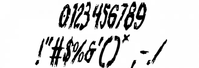 Monsterama Condensed Italic Font OTHER CHARS