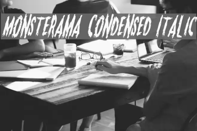 Monsterama Condensed Italic Font examples