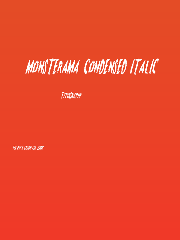 Monsterama Condensed Italic Poster