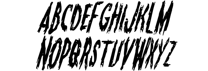Monsterama Condensed Italic Font LOWERCASE