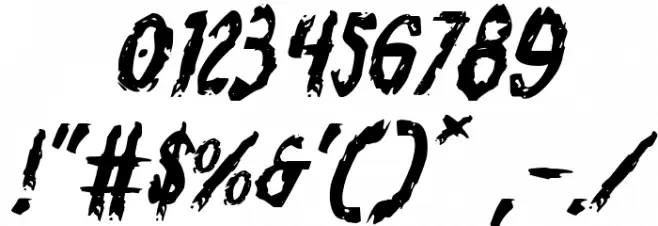 Monsterama Expanded Italic Font OTHER CHARS