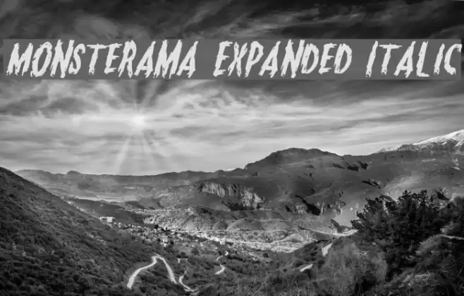 Monsterama Expanded Italic Font examples