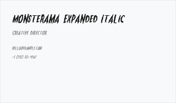 Monsterama Expanded Italic Business Card