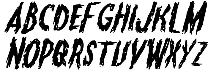 Monsterama Expanded Italic Font LOWERCASE