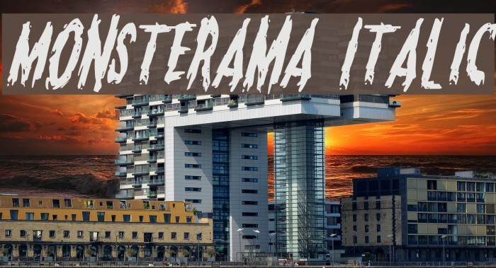 Monsterama Italic Font examples