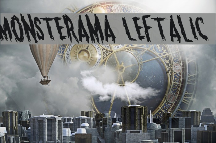 Monsterama Leftalic Font examples
