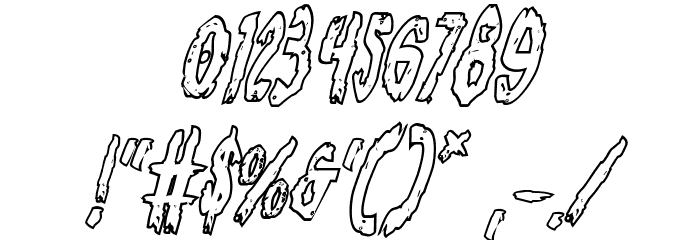 Monsterama Outline Italic Font OTHER CHARS