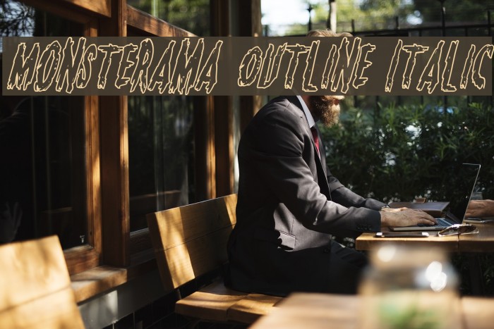 Monsterama Outline Italic Font examples