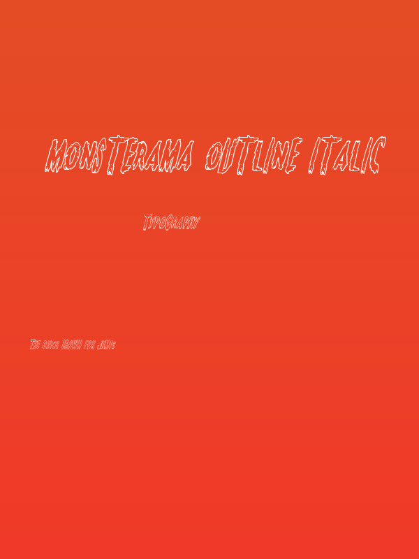Monsterama Outline Italic Poster