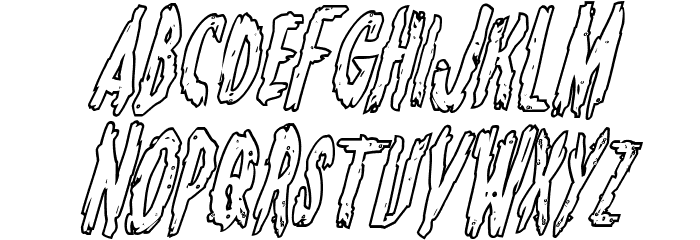 Monsterama Outline Italic Font LOWERCASE