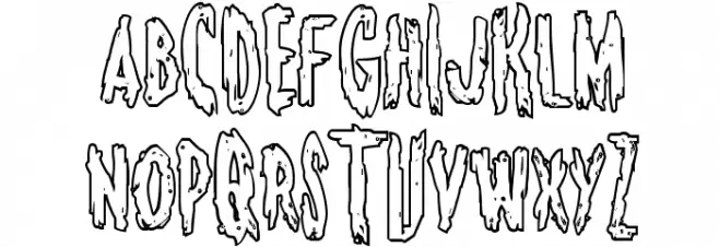 Monsterama Outline Regular Шрифта ВЕРХНИЙ