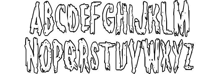 Monsterama Outline Regular Font LOWERCASE