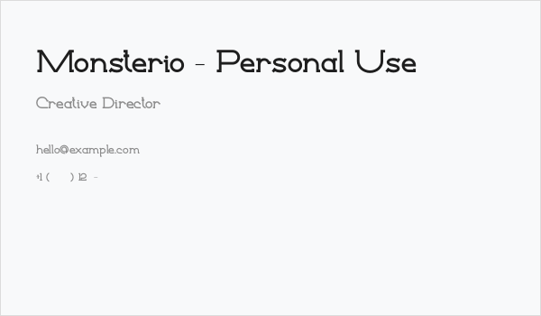 Monsterio - Personal Use Business Card