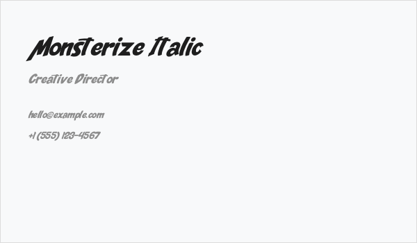 Monsterize Italic Business Card