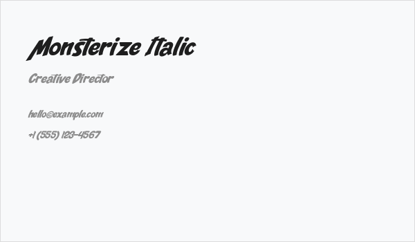 Monsterize Italic Business Card