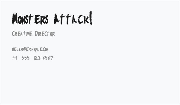 Monsters Attack! Business Card