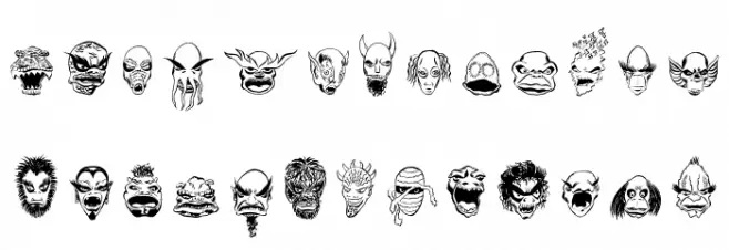 MonstersAmongUSDingbats-Regular Caratteri MINUSCOLO
