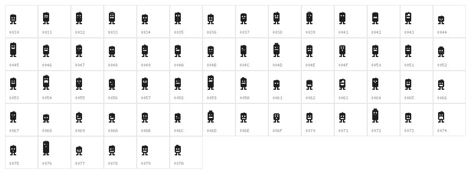 Monsterz Regular Character Map