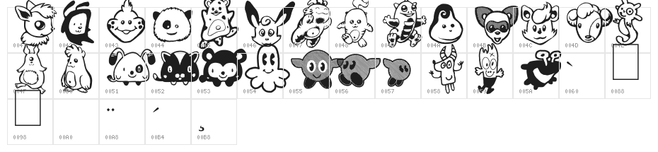 Monstres de Poche Character Map