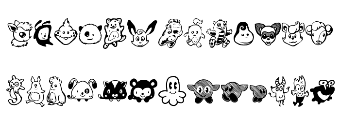 Monstres de Poche Font LOWERCASE