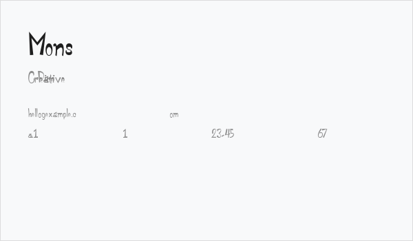 Monstroula Roman Business Card