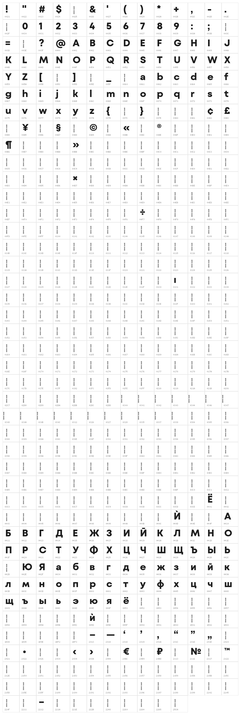 Mont Blanc Demo Bold Character Map