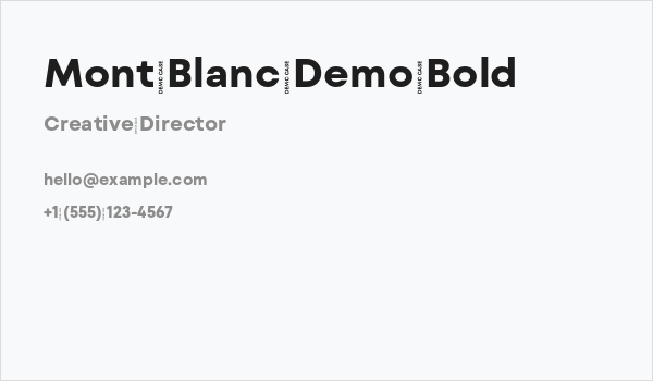 Mont Blanc Demo Bold Business Card
