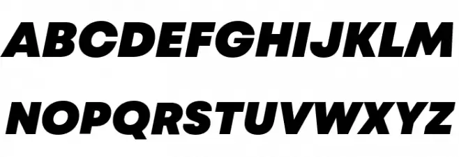 Mont Blanc-Trial Black Italic フォント 大文字