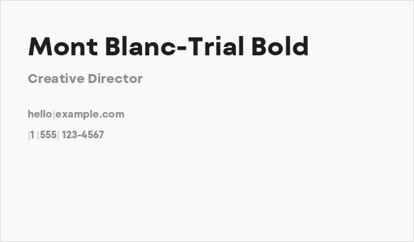 Mont Blanc-Trial Bold Business Card