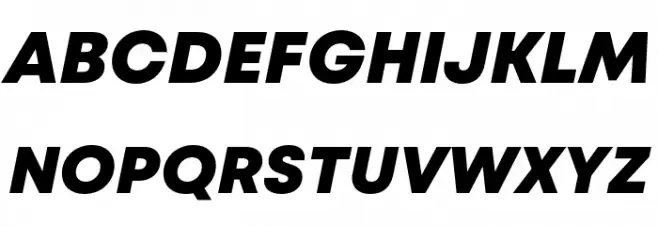 Mont Blanc-Trial ExtraBold Italic Caratteri MAIUSCOLE