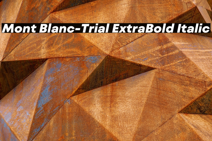 Mont Blanc-Trial ExtraBold Italic Example 1