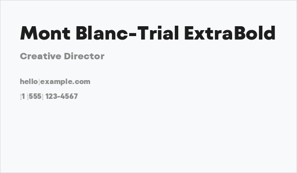 Mont Blanc-Trial ExtraBold Business Card